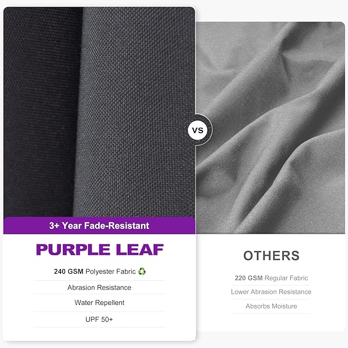PURPLE LEAF 10 Feet Patio Umbrella Outdoor Cantilever Solar Powered LED Swivel - Image 4