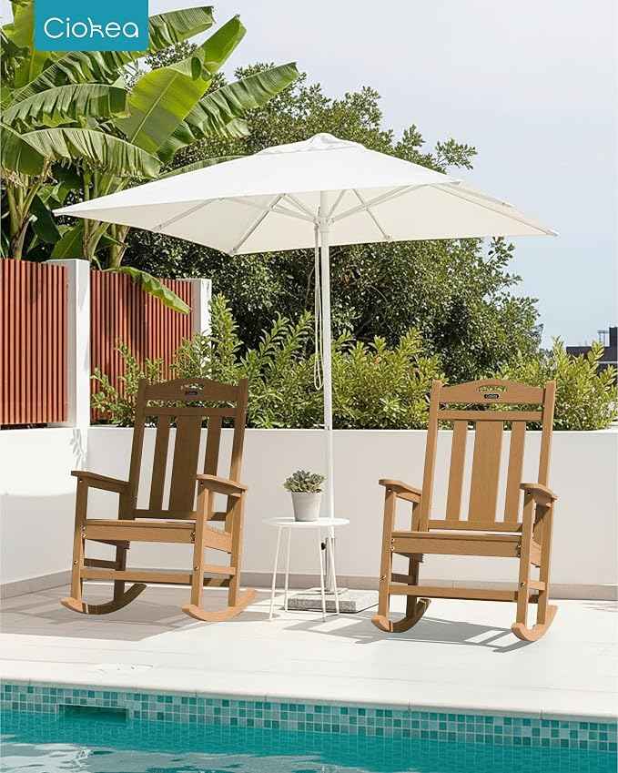 Ciokea Oversized Outdoor Rocking Chair, 380lbs Heavy-Duty Large Patio Rocker