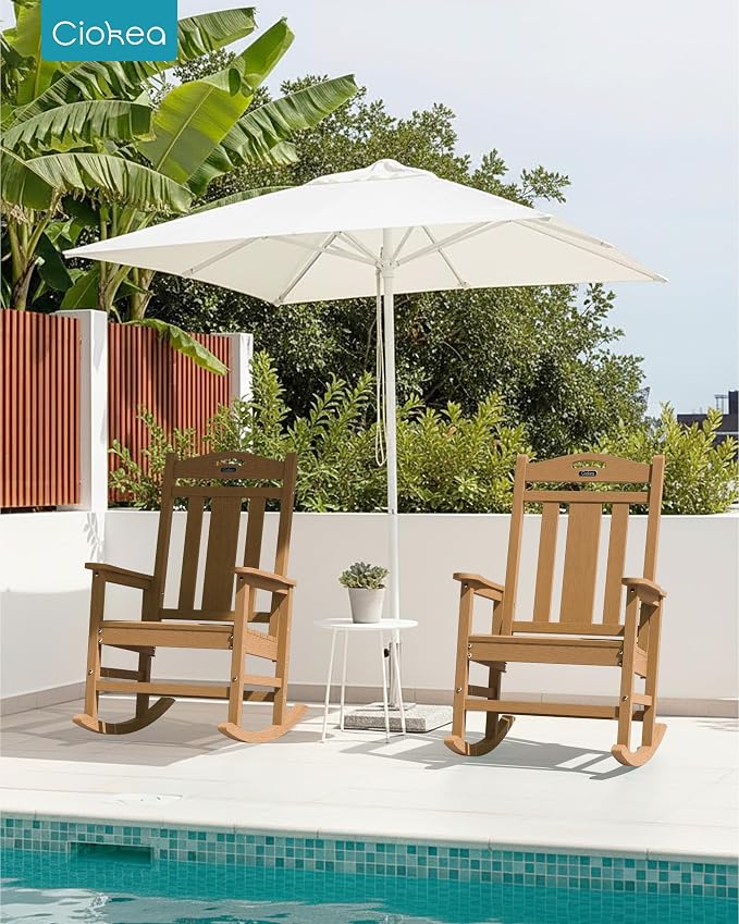 Ciokea Oversized Outdoor Rocking Chairs Set of 3, 380lbs Heavy-Duty Large Patio - Image 2