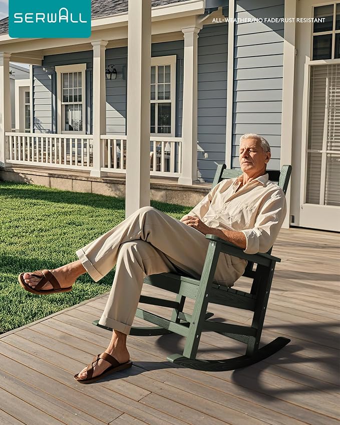 SEWALL HDPE Rocking Chair, Oversized Outdoor Rocking Chair - Image 7
