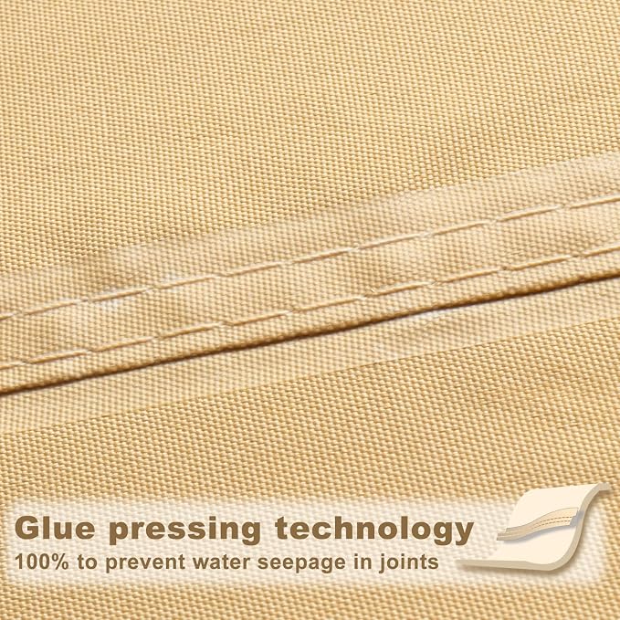 SUNNY GUARD Waterproof Sun Shade Sail 10'x18'x20.6' Sand Right Triangle UV - Image 4