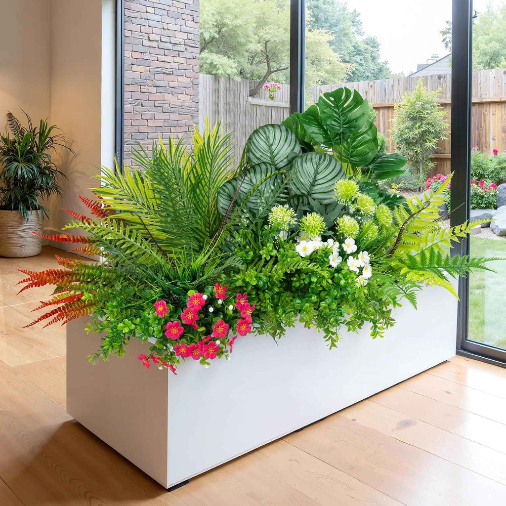 20 Pcs Artificial Plants Outdoor Fake Greenery Stems Plants | UV resistant, realistic boston fern, faux shrubs, plastic plants, indoor outdoor garden porch planter window box home decor