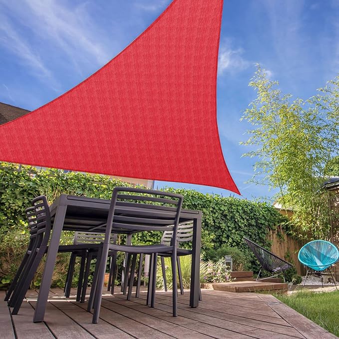 E&K Sunrise 7' x 7' x 7' Sun Shade Sail Triangle Canopy Shade Cover UV Block - Image 7
