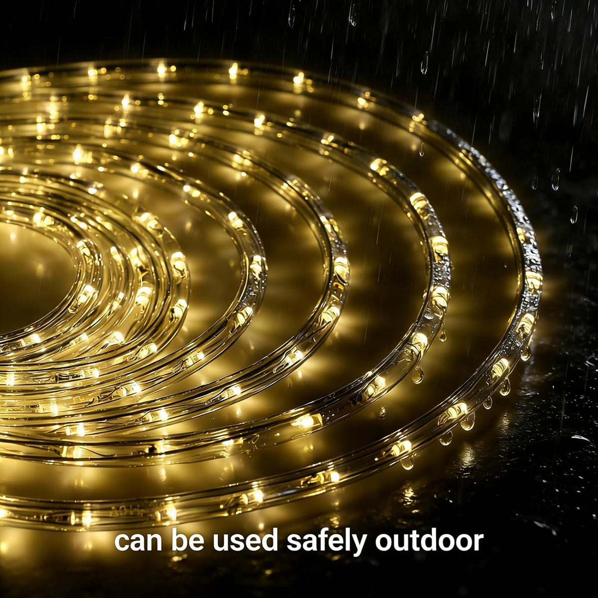 100Ft Warm White LED Rope Lights, 110v Waterproof Indoor/Outdoor String Lights, Cuttable, 1080 LEDs Rope Lights for Outside, Garden, Patio, Deck, Halloween and Christmas Decorations