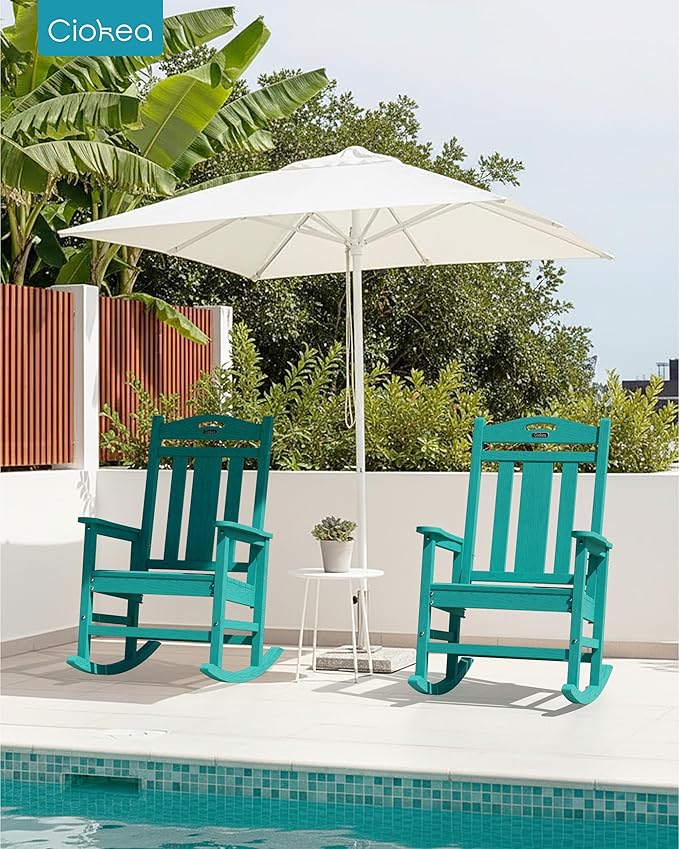 Ciokea Oversized Outdoor Rocking Chairs Set of 3, 380lbs Heavy-Duty Large Patio - Image 2