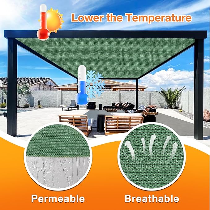 Artpuch Outdoor Pergola Shade Cover 9' X 10' Sun Shade Cloth - Image 4