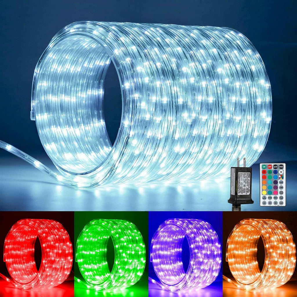 26ft 160LED Rope Lights for Outside, Color Changing Rope Lights Indoor Outdoor with Remote, 16 Colors Waterproof Christmas Light Outdoor for Deck, Patio, Pool, Camping, Bedroom, Landscape Decorations