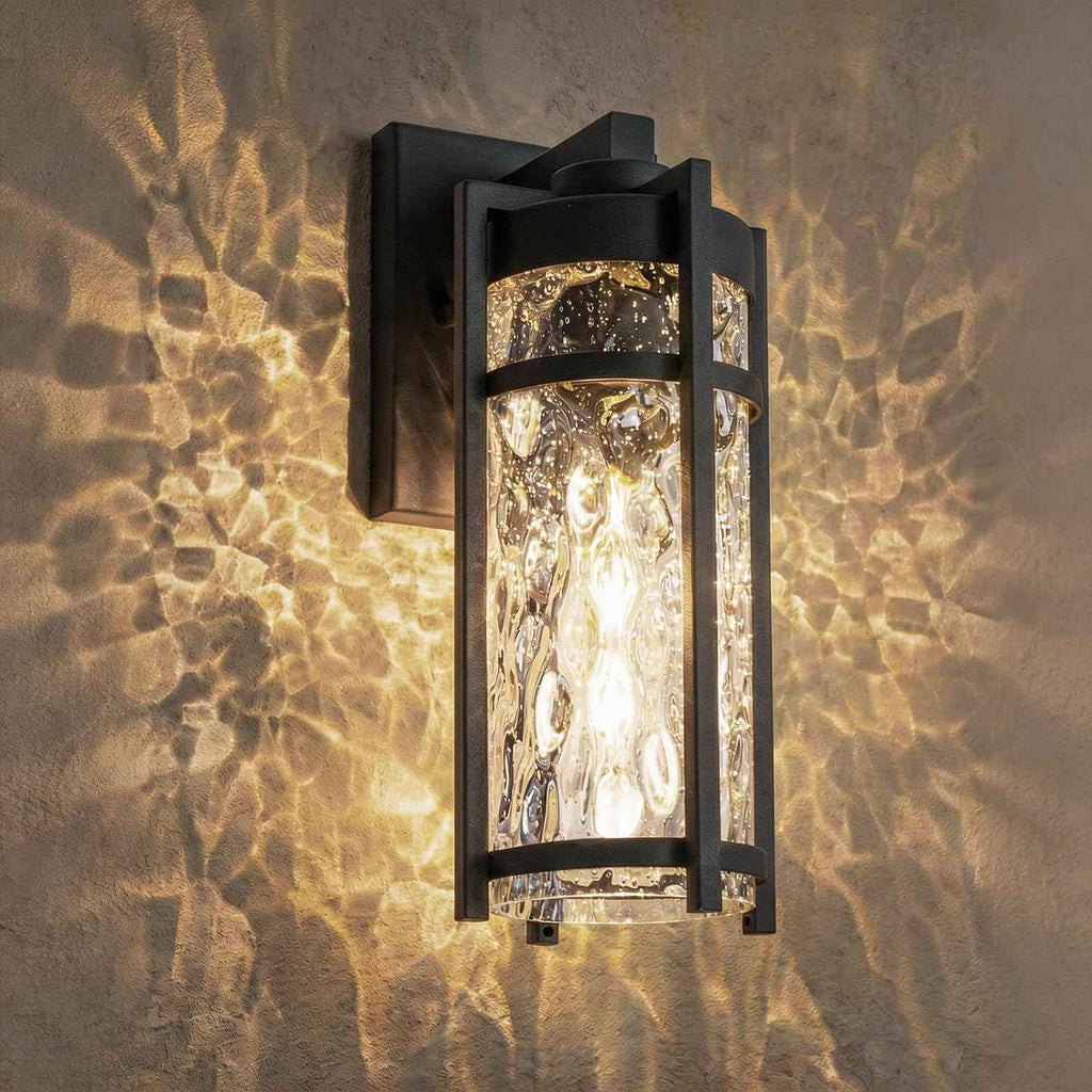 Outdoor Wall Light Fixtures, Waterproof Front Porch Light, Modern Exterior Lighting with E26 Socket, Wall Sconce Lantern Lamp, Black Outside Light for Front Door, House, Garage, Patio (1 Pack)