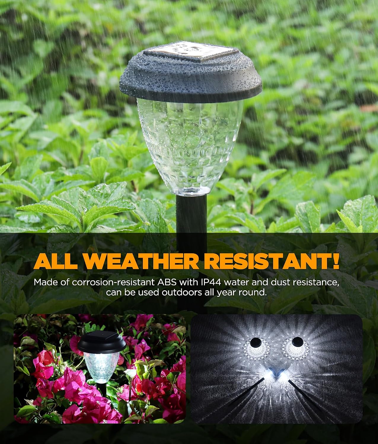 URAGO Super Bright Solar Lights Outdoor Waterproof-4 Pack, Dusk to Dawn Up to 12 Hrs Solar Garden Lights Outdoor Pathway Auto On/Off, LED Landscape Decorative Lighting for Walkway Patio Yard Outside
