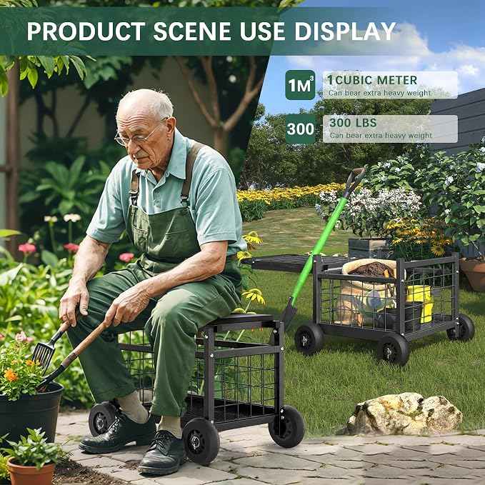 FLINTER Rolling Garden Work Seat
