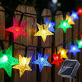 Star String Lights 23FT 50LED Colorful Star Fairy Lights Waterproof Solar Powered Twinkle Light with 8 Modes Outdoor Decorative Lights for Garden Patio Christmas Festival Party Decor