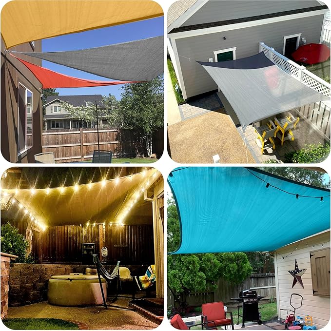 SUNLAX Sun Shade Sail 11' x 20' Turquoise Blue Rectangle Canopy Sail Shade - Image 7