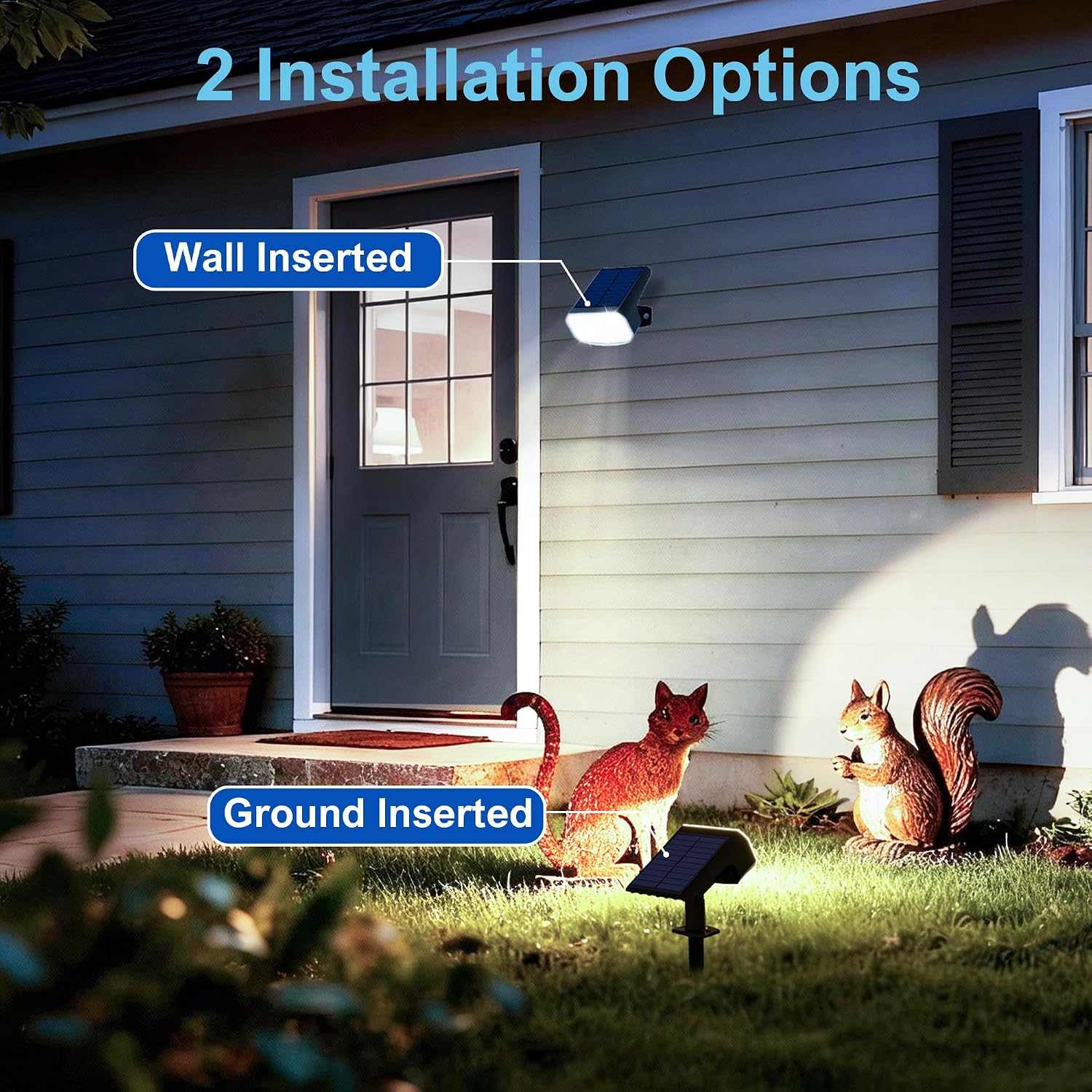 JEJOT Solar Spotlights Outdoor Waterproof with Focus Beam, 6 Pack | Solar Spot Lights, 2 Lighting Modes, Solar Lights for Yard Garden Lawn Landscape Pathway, Cool White