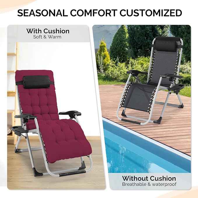 VINGLI Padded Zero Gravity Chair, Lounge Chair