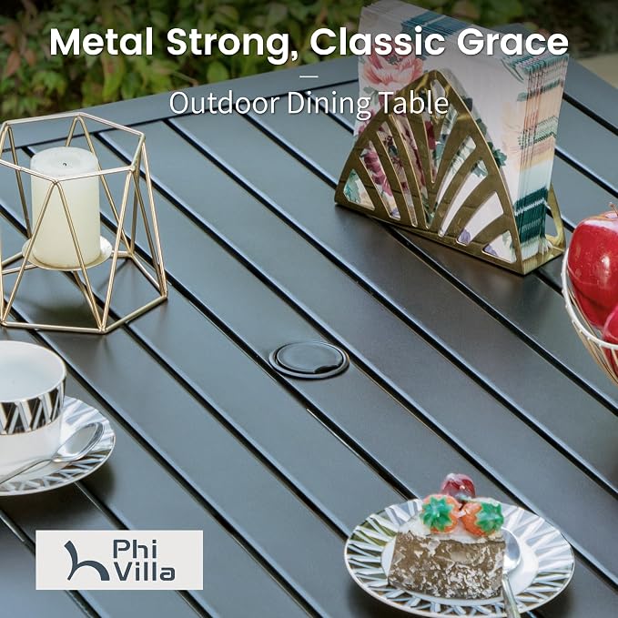 PHI VILLA 5 Piece Patio Dining Set - Image 4