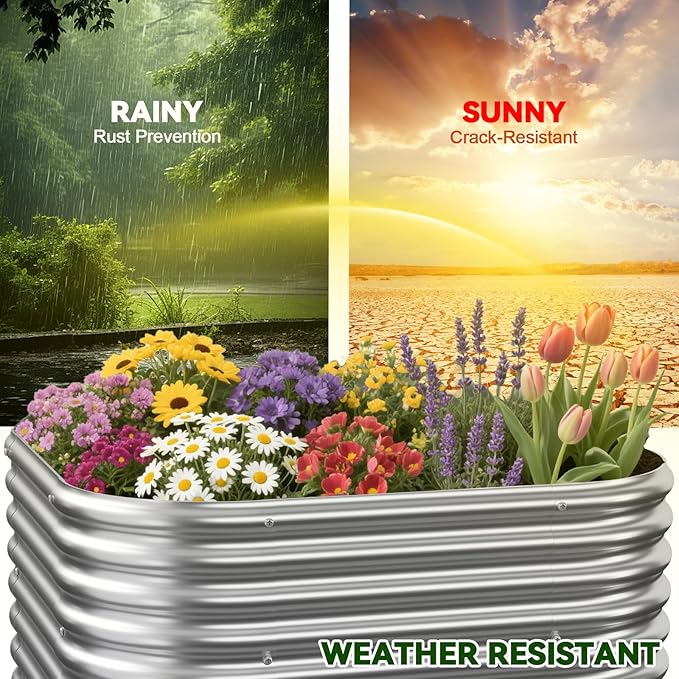 4 Pack 2x2FT Corrugated Galvanized Steel Raised Garden Bed Outdoor, Metal Above - Image 6