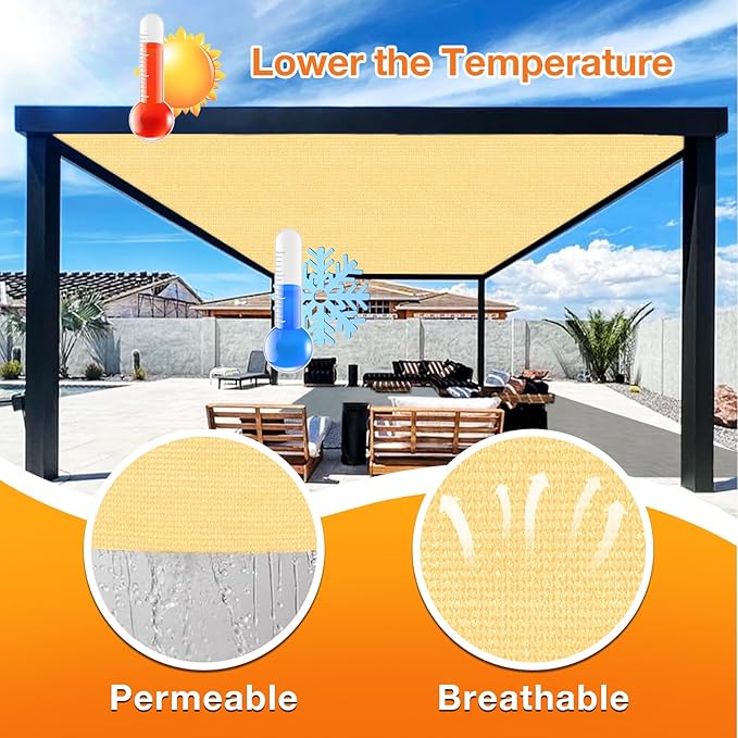 Artpuch Outdoor Pergola Shade Cover 4x19 FT Sun Shade Cloth - Image 4