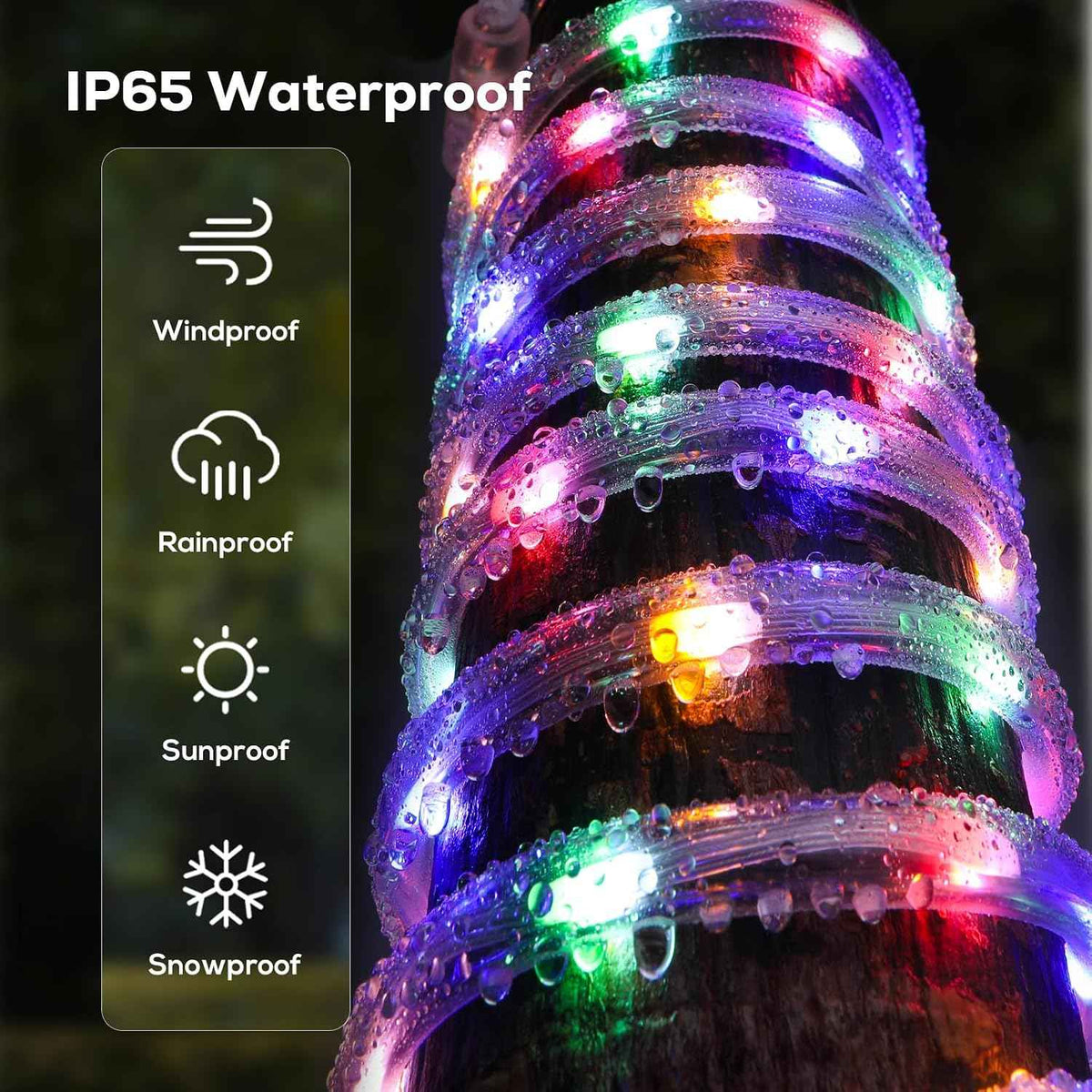 100FT 720 LED Waterproof Rope Lights with Remote, 8 Modes and 4 Brightness Tube Lights for Christmas, Bedroom, Patio, Outside, Garden, Indoor Outdoor Decoration (White and Multicolor Change)