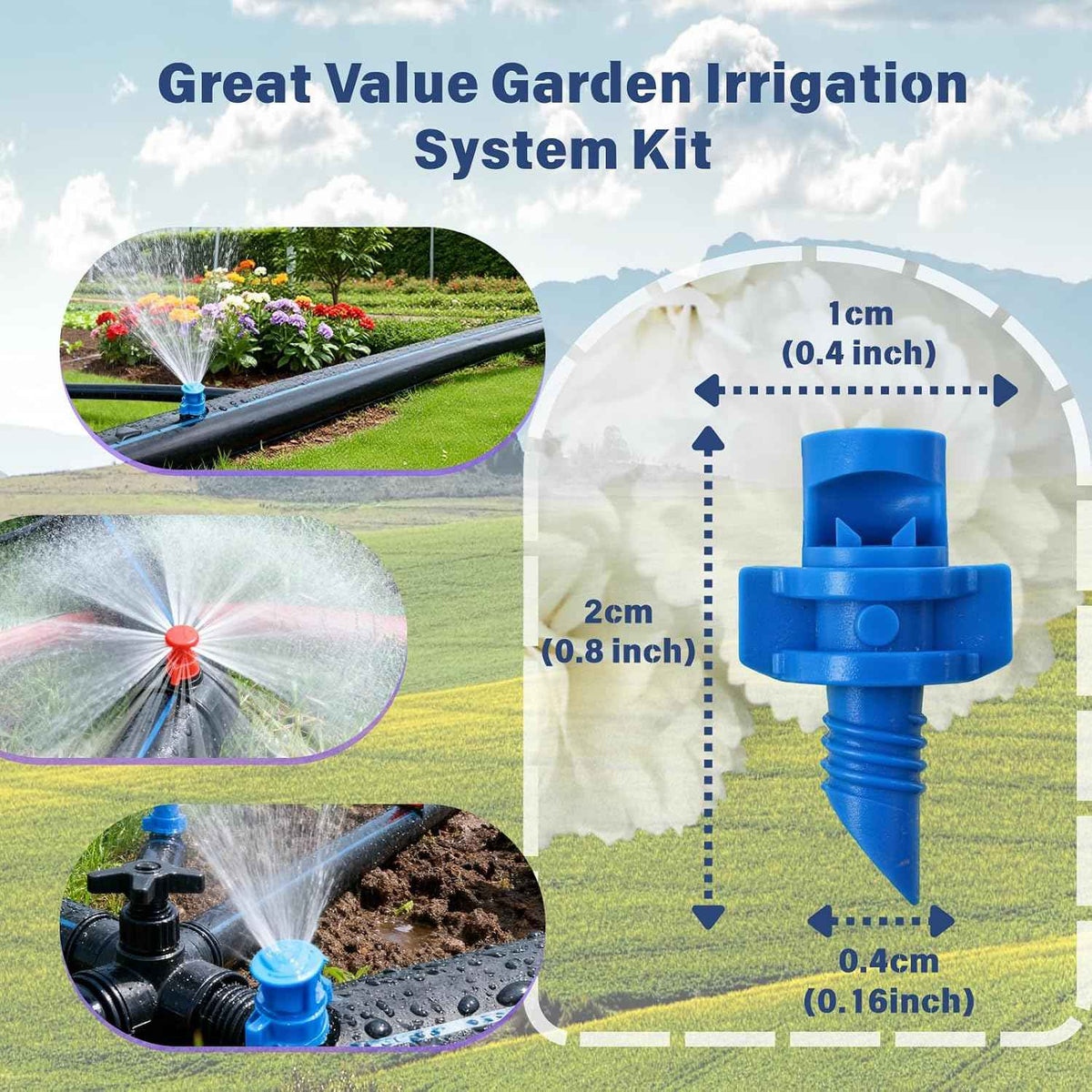 150-Piece Refraction Mist Sprinkler Heads Kit - 90°/180°/360° Multi-Angle Options | Professional Plant Watering Devices Compatible with Drip Irrigation System for Yard & Lawn