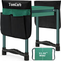 TomCare Garden Kneeler and Seat, 11.12" Kneeling Pad Sturdy Garden Bench | Heavy Duty Garden Stool, 450 lbs Load Capacity, 2 Tool Pouches, Foldable Design, Gardening Gift for Women, Men and Gardeners