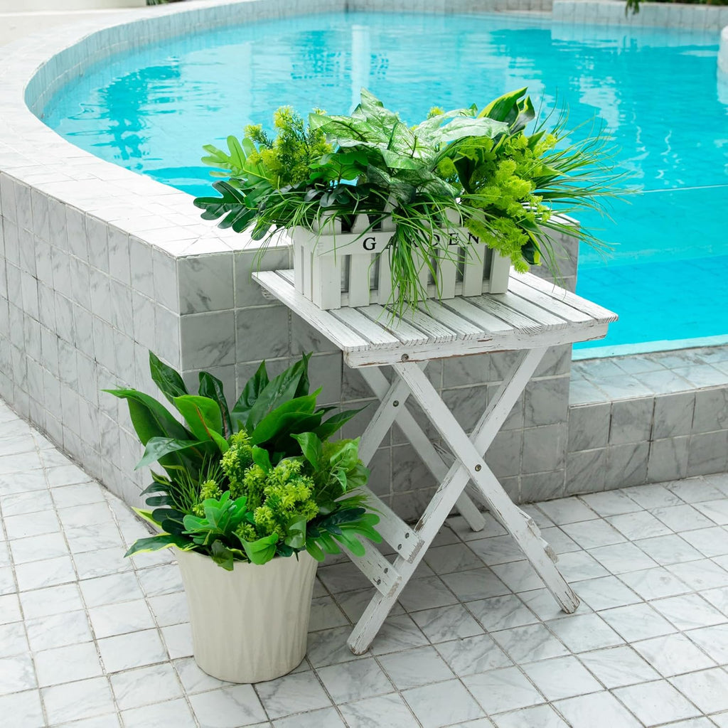 Yuyueflow 20Pcs Outdoor UV-Resistant Artificial Plants, Realistic Green Boxwood Shrubs, Faux Plastic Greenery, Suitable for Outdoor Hanging Gardens, Porches, Window Boxes, Wedding, and Farmhouse Decor