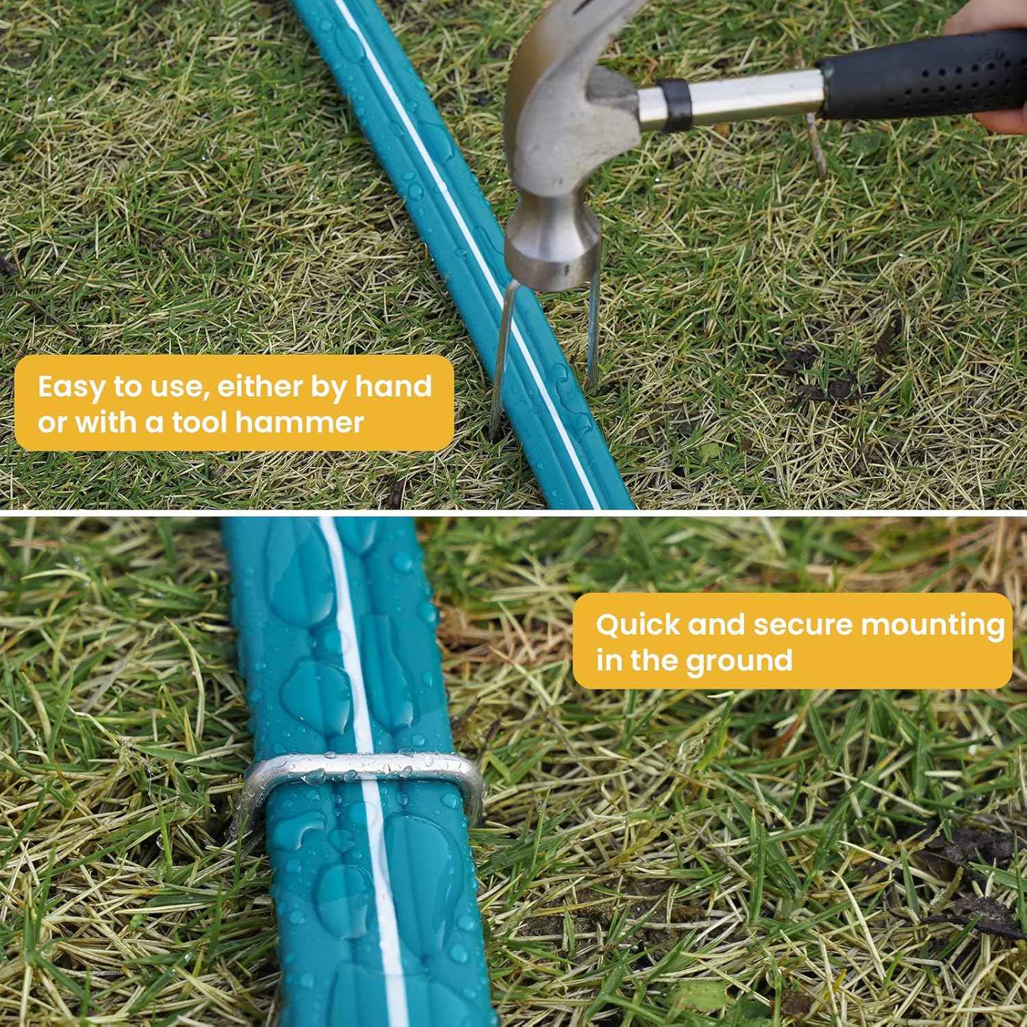 LINEX Sprinkler Soaker Hose 25 ft for Garden Lawn Watering Hose with Hose Stakes
