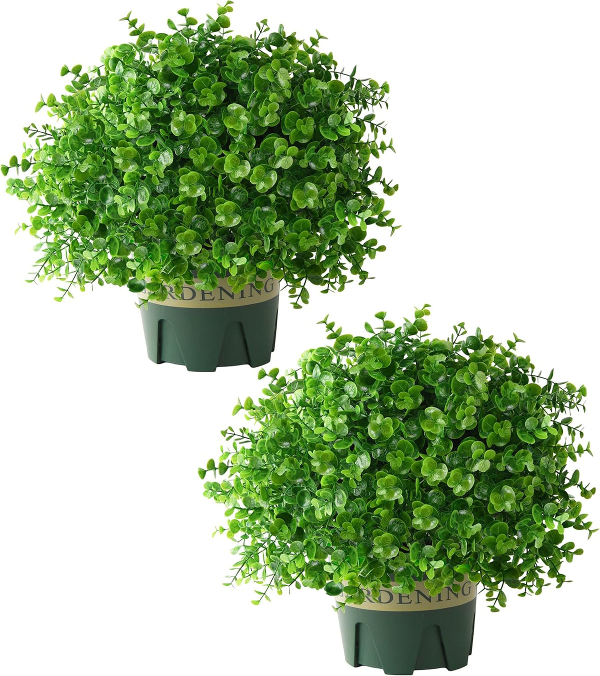 2 Pack Artificial Boxwood Topiary Trees Fake Plants for Outdoor Front Porch | UV-Resistant, Faux Realistic Greenery Potted Bushes with Pots for Front Door, Porch, Farmhouse, Garden Decor