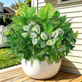 12 Bundles Artificial Plants for Indoor Outdoor UV Resistant Faux Plants | Weldomcor Fake Greenery Stems with Eucalyptus Fern Faux Shrubs for Outside Porch Planters Garden Window Box Patio Decor