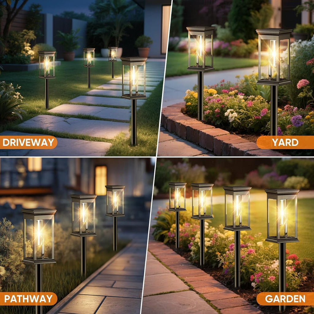 Solar Pathway Lights Outdoor Waterproof – 8 Pack Bright Solar Powered Garden Lights with Auto On/Off, IP65 LED Landscape Lighting for Walkway Patio Lawn Yard Decor