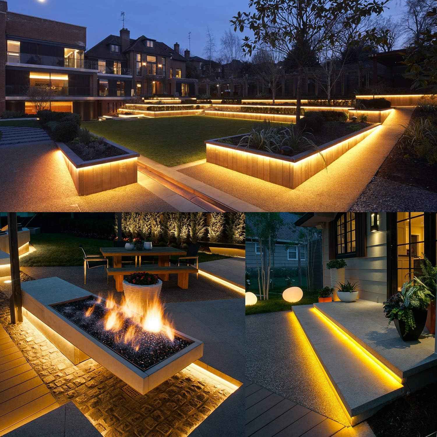 20ft Warm White Rope Lights 110V 3000K 144LEDs for in/Outdoor Light | rope lights for outside, LED Outdoor Waterproof Warm White, Connectable and Flexible Tube Lights for Deck Garden Pool Patio
