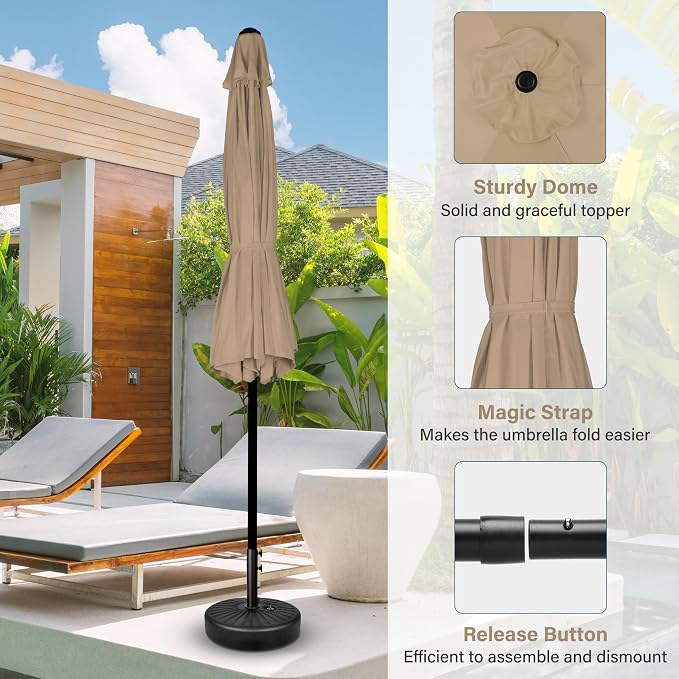 Simple Deluxe 9' Patio Umbrella Outdoor Table Market Yard Umbrella - Image 4