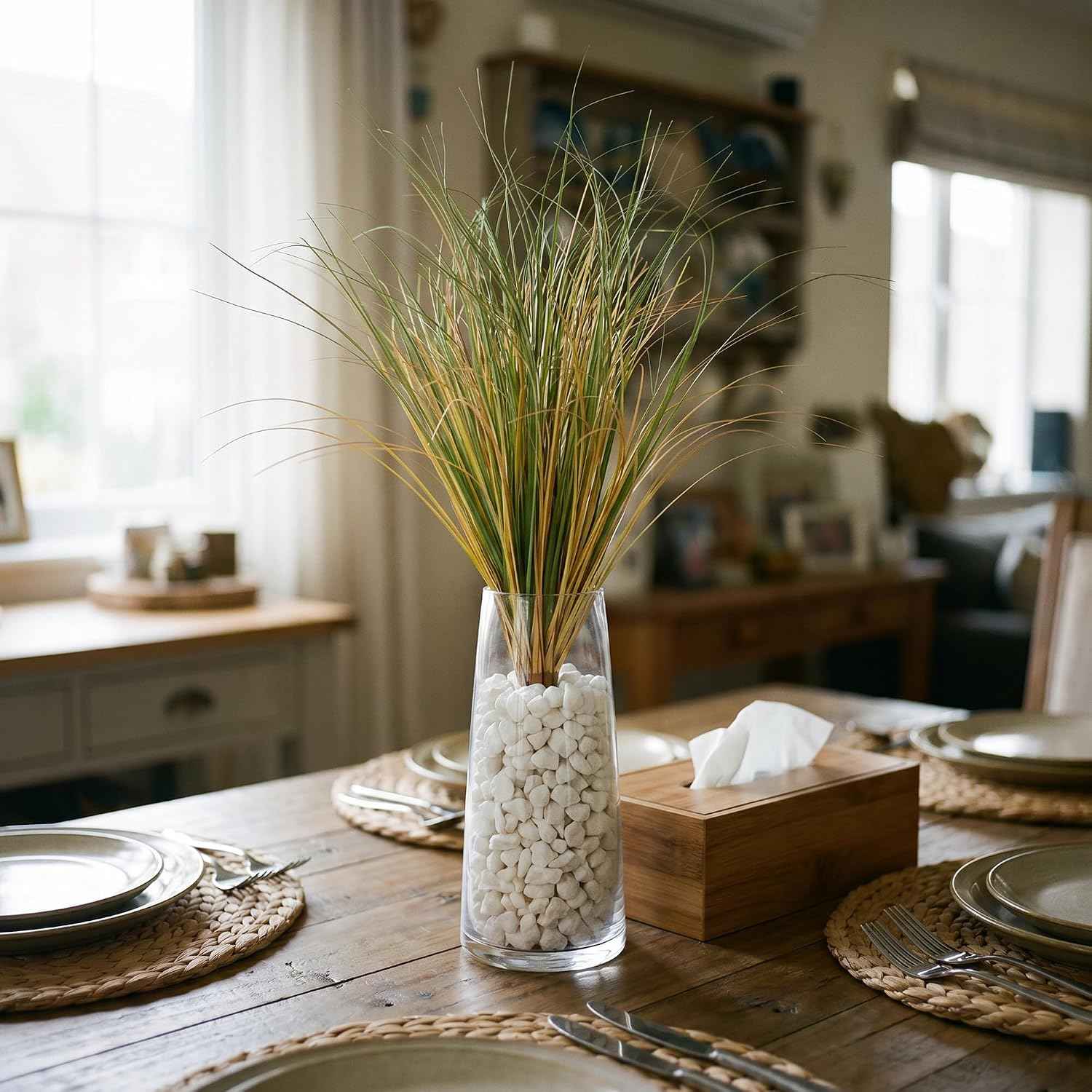 20PCS Artificial Onion Grass Stems 17.7in Faux Greenery Floral Arrangements | Vase Filler, Home Decoration, Wedding Decoration, Bouquet Making, Entryway Décor, Indoor Outdoor