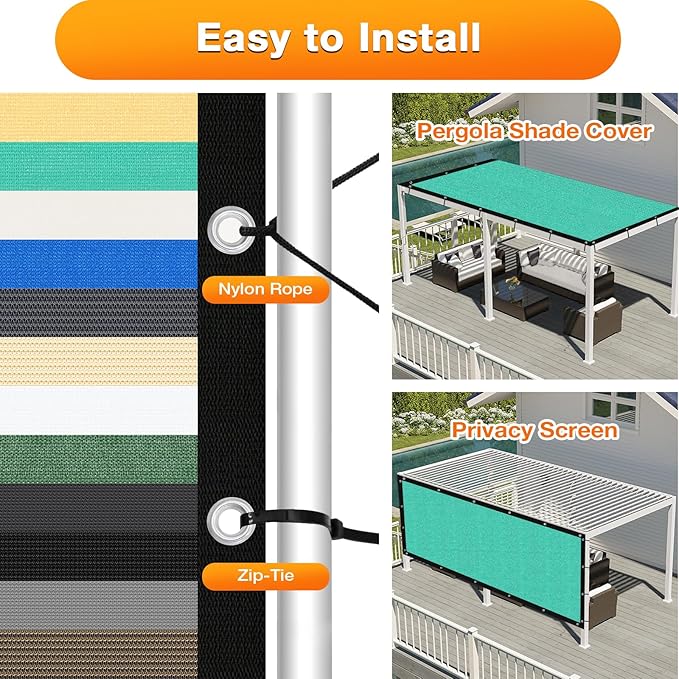 Artpuch Outdoor Pergola Shade Cover 14' X 24' Sun Shade Cloth - Image 5