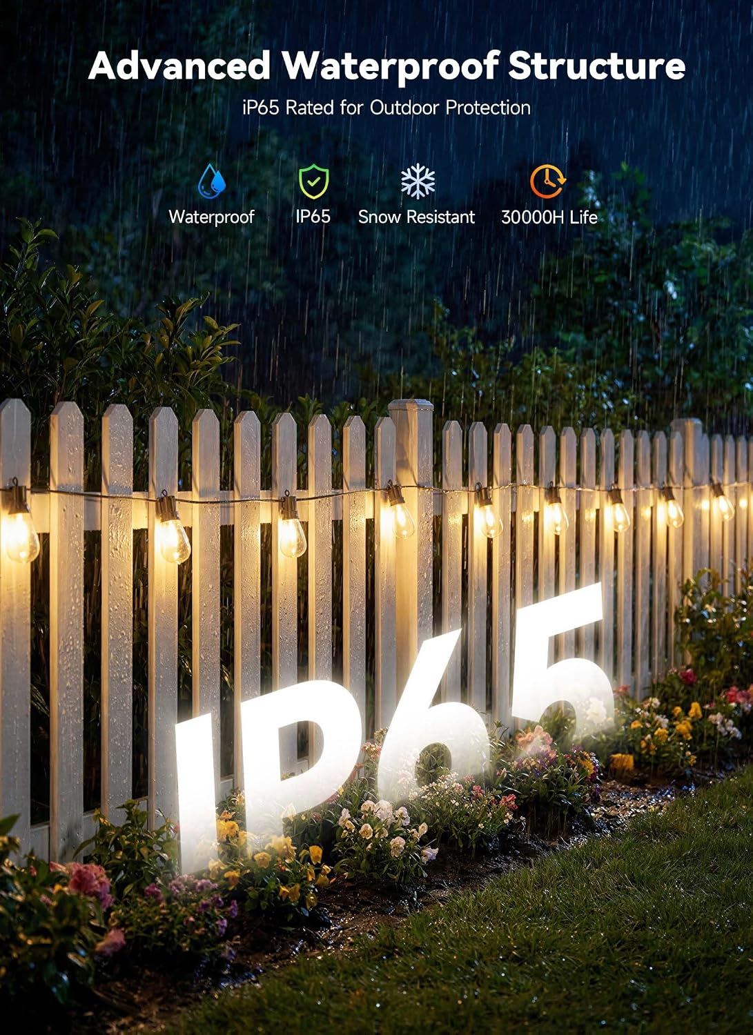 Minetom 101FT Outdoor String LED Patio Lights Waterproof,Shatterproof S14 Vintage Edison Bulbs,Commercial Grade Outside Hanging Lights Waterproof for Porch Deck Garden Backyard Balcony Cafe Bistro