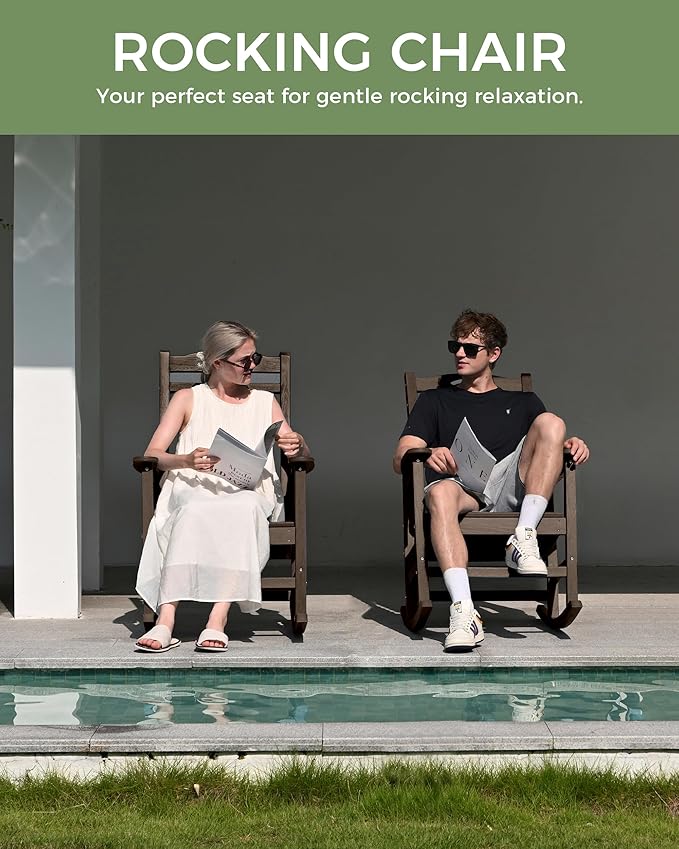 Oversized Outdoor Rocking Chair, HDPE All Weather Resistant Rocking Chairs - Image 7