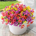 Homsunny Artificial Fake Flowers Plants for Outdoors - 12 Bundles Fake Plants Faux Silk Flowers Outside, UV Resistant for Planter Front, Porch, Garden, Patio, Spring Summer Decor