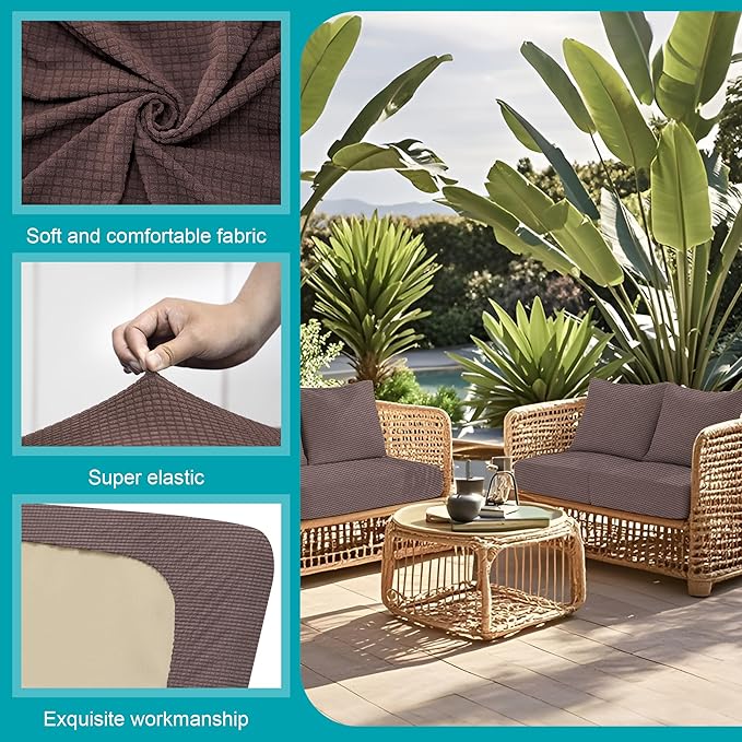 12Pcs Stretch Patio Cushion Covers, Outdoor Couch Covers Replacement, Outdoor - Image 3
