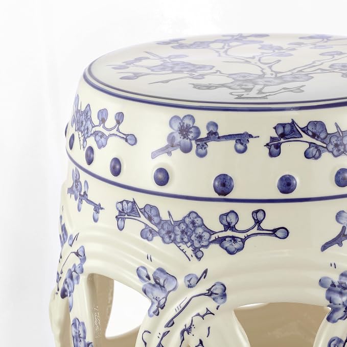 JONATHAN Y TBL1027A Lucky Coins 16" Chinese Ceramic Drum Indoor/Outdoor Garden - Image 4