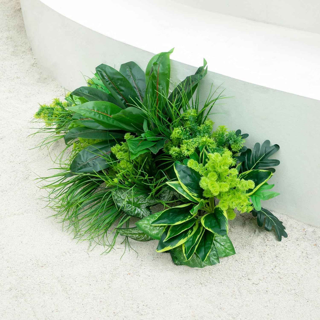 Yuyueflow 20Pcs Outdoor UV-Resistant Artificial Plants, Realistic Green Boxwood Shrubs, Faux Plastic Greenery, Suitable for Outdoor Hanging Gardens, Porches, Window Boxes, Wedding, and Farmhouse Decor