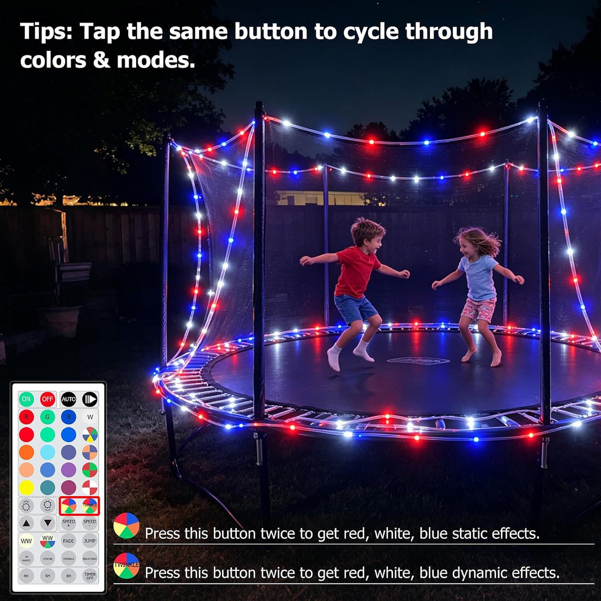 50ft LED Rope Lights for Outside, 25 Colors IP68 Waterproof, Dimmable Warm White RGB Outdoor String Lights with 4 Brightness, Red White Blue for Patriotic Decorations, Fairy Lights for Indoor Bedroom