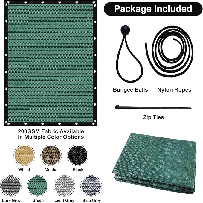 Artpuch 90% Sun Shade Cloth, 8 x 8 FT Pergola Shade Cover Canopy - Image 5