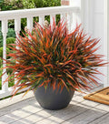 HyeFlora 12 Bundles Artificial Plants Outdoor Fake Greenery Plastic Grass Stems, UV Resistant Faux Plants for Outside Planters Realistic Artificial Bushes for Outdoors Patio Porch Window Garden Decor