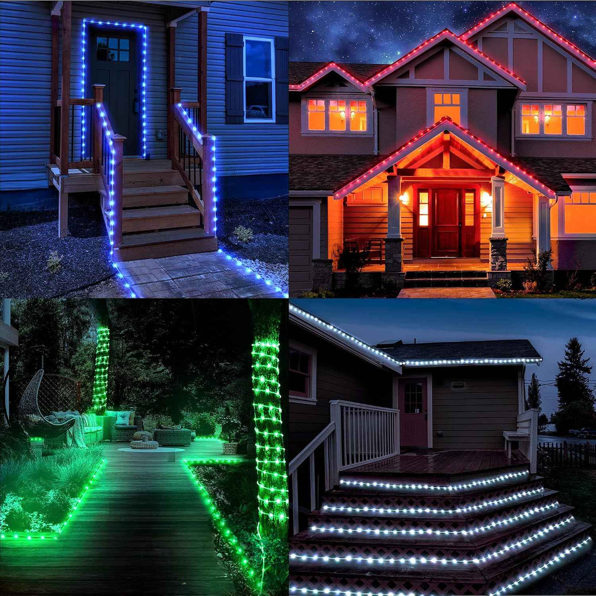 StarryEver 66ft 200LED Rope Light Outdoor String Lights, 24 Colors+Warm White Outdoor LED Lights Plug in, RGB Color Changing Fairy Light with Remote Rope Lighting for Camping Garden Patio Décor