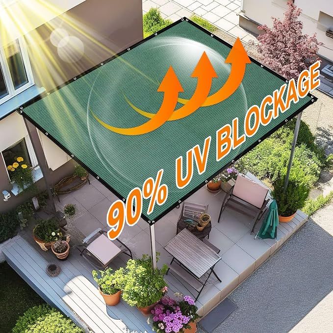 Artpuch 90% Sun Shade Cloth, 8 x 8 FT Pergola Shade Cover Canopy - Image 2