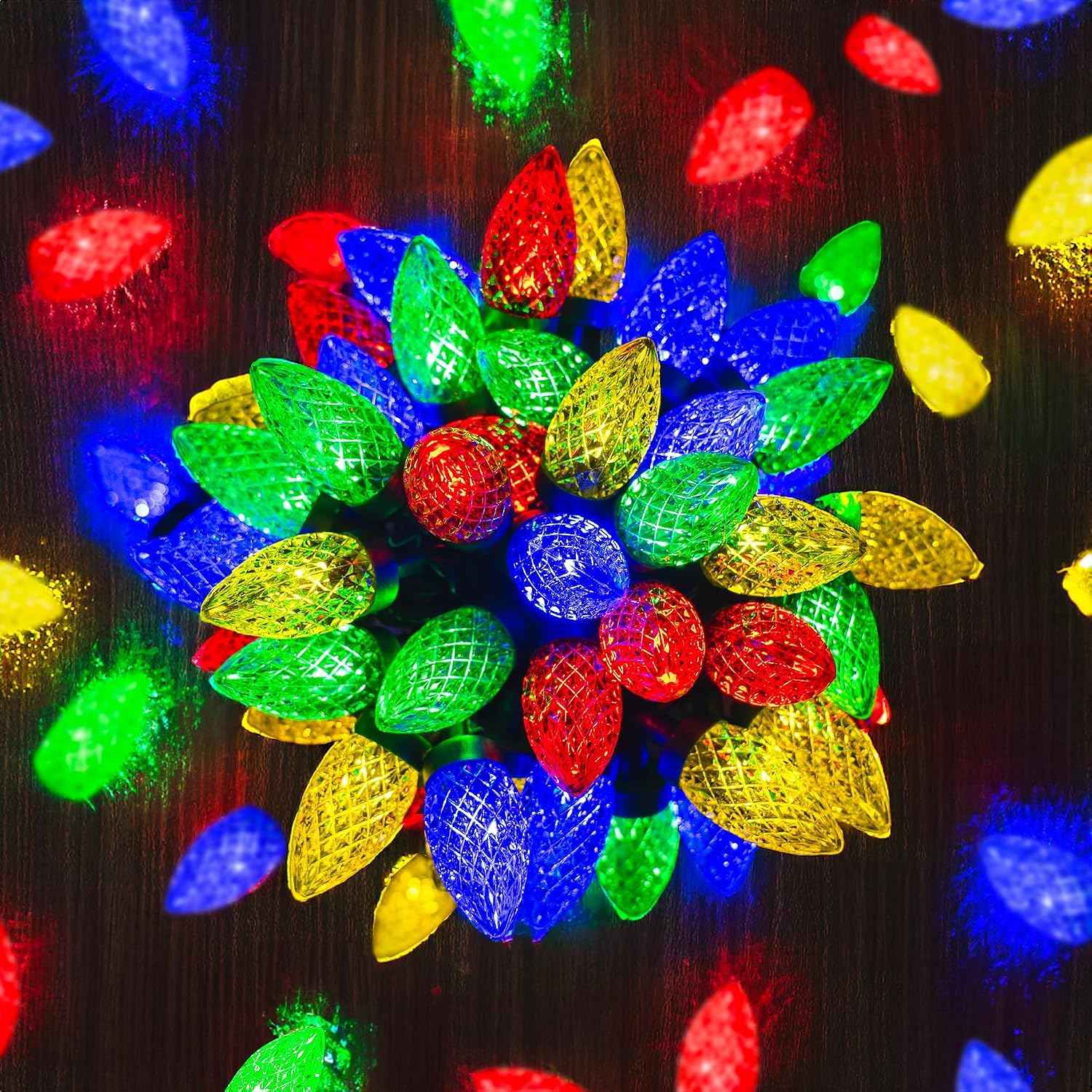 TW SHINE C9 Christmas Lights, 100 LED 66 FT Christmas String Lights Outdoor with 8 Modes Timer Waterproof Connectable for Indoor Yard Xmas Tree House Decorations (Multi-Color)