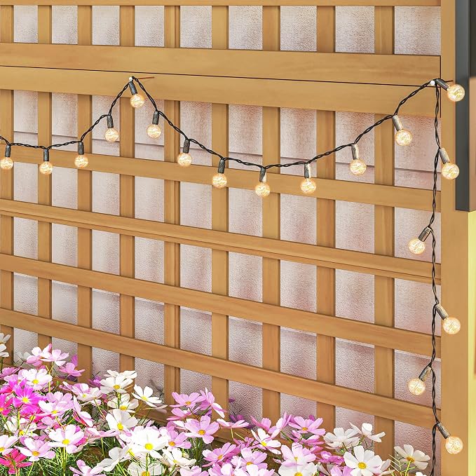 Outsunny Wood Planter with Trellis, Raised Garden Bed - Image 9