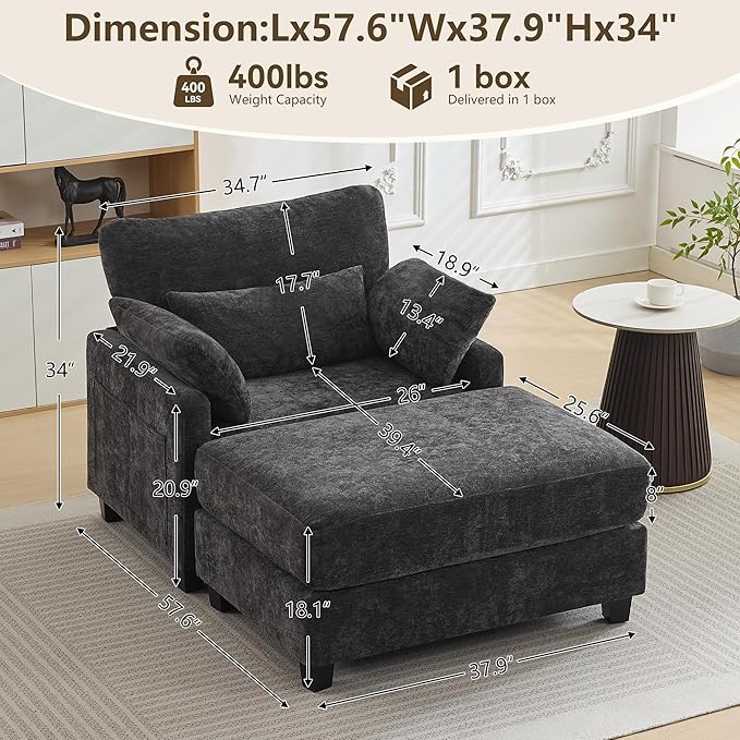 57.5" Oversized Chaise Lounge - Image 2