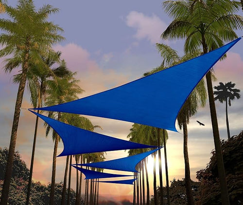 Amgo Custom Size 14' x 14' x 14' Blue Triangle Sun Shade Sail Order to Make by Amgo