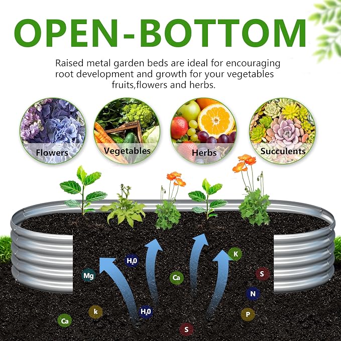 2PCS 8x2x1ft Galvanized Metal Raised Garden Bed Kit, Outdoor Planter Box - Image 3