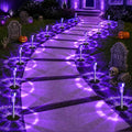 GIGALUMI Solar Halloween Lights Outdoor Waterproof 12-Pack Halloween Decor | Auto dusk-to-dawn on/off, ideal for yard lawn pathway patio walkway, creepy holiday night ambiance